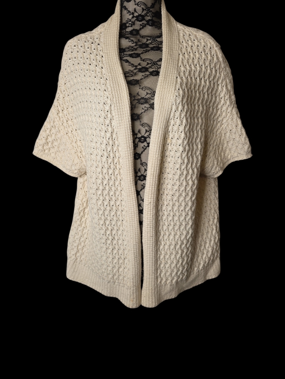 Coldwatercreek Cozy Open-Front Cream Knit Sweater Cardigan for Women 16